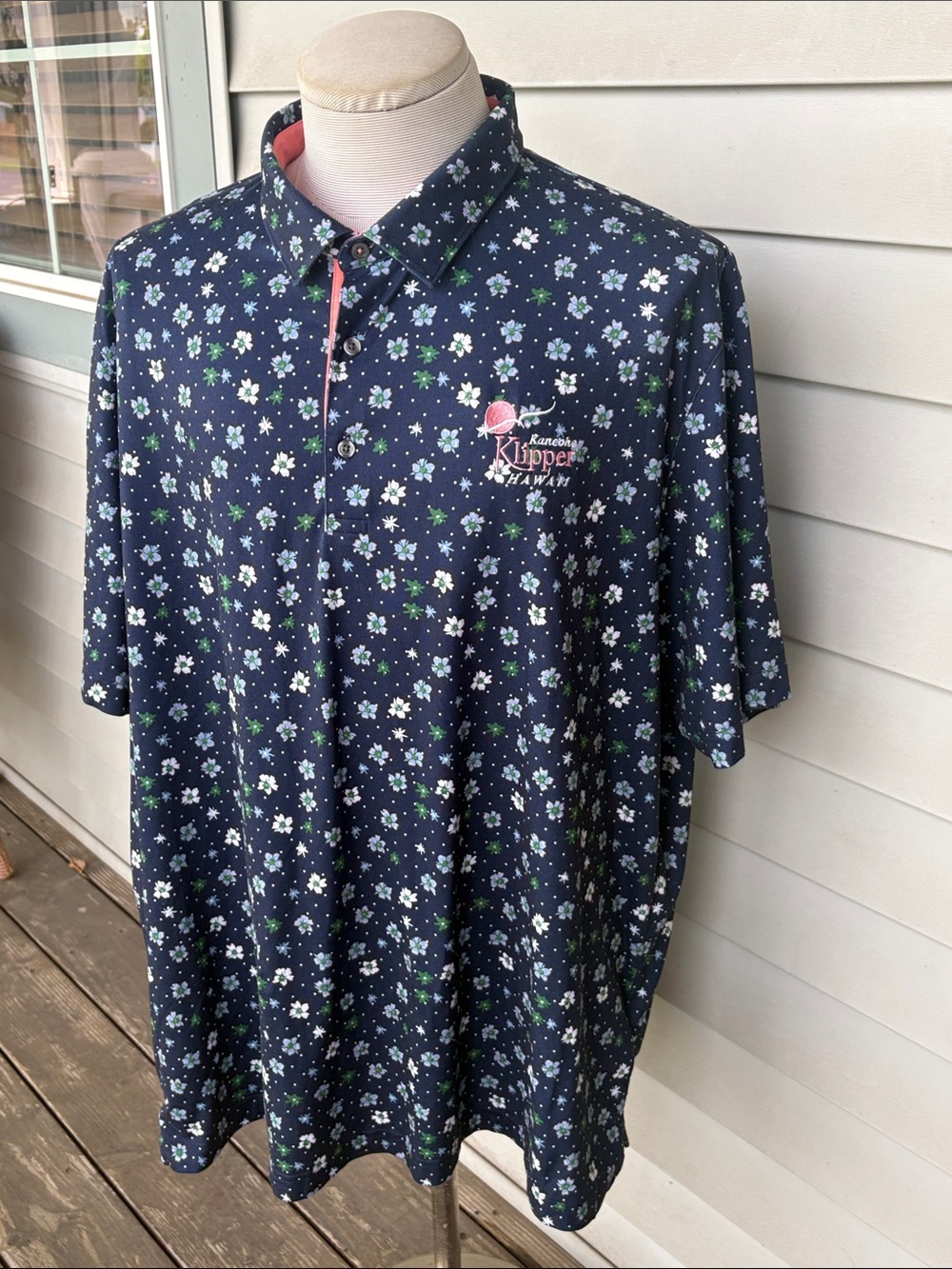 Puma Men’s Navy Floral Performance Polo.  3XL.